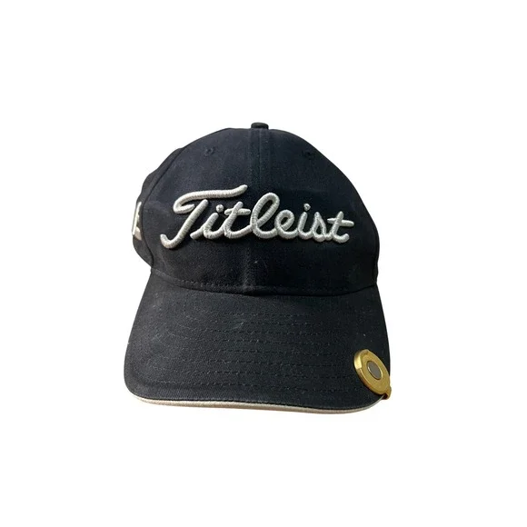 Titleist Golf‎ Footjoy FJ Hat Black New Era Adjustable Golf Ball Marker Mens Cap - Picture 2 of 6